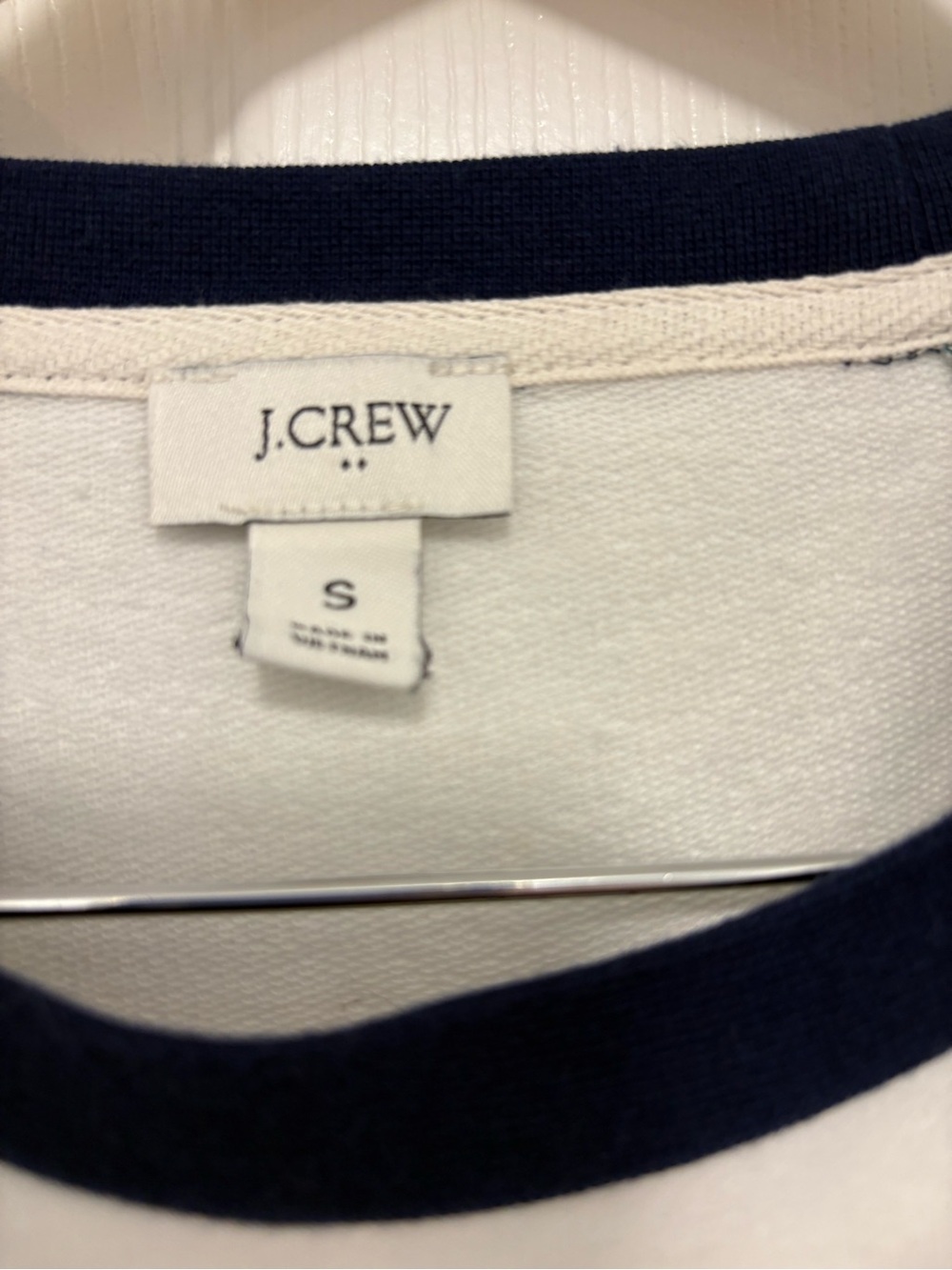 J. Crew Colorblock Raglan Crewneck Sweater in Cream, Green & Navy - Picture 2 of 5